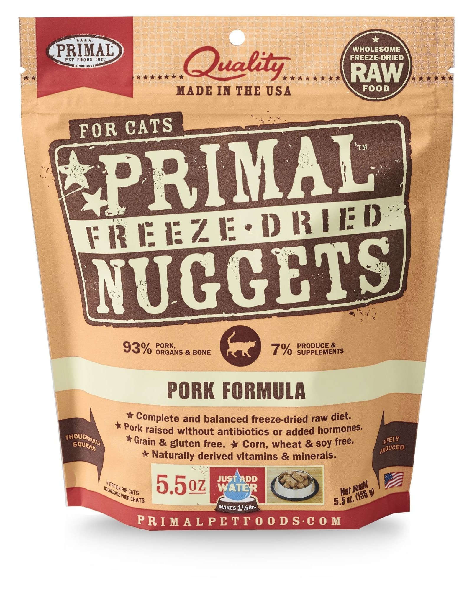 PRIMAL PET FOODS PRIMAL Raw Freeze-Dried Nuggets Feline Pork Formula