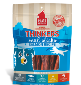 PLATO PET TREATS Plato Thinkers Salmon Meat Stick Dog Treats 10 oz