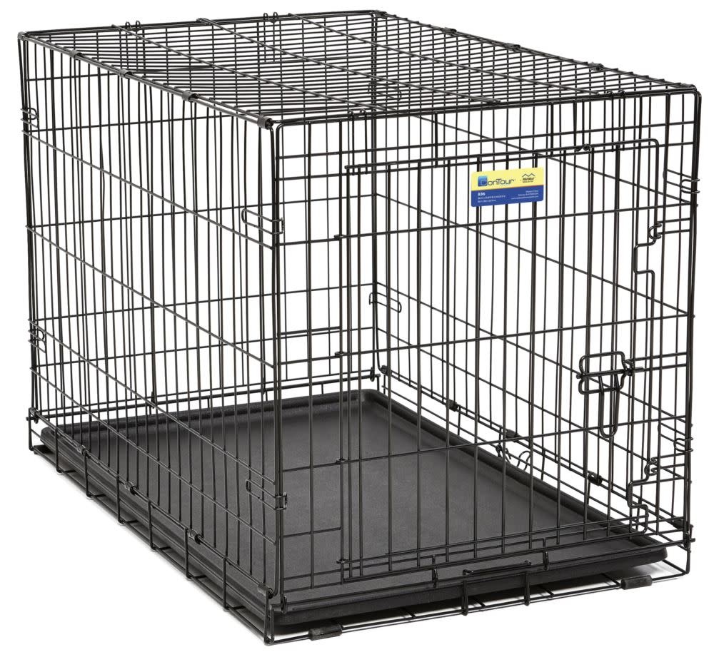 Midwest 36" Contour Dog Crate Single Door Collar and Leash Palisades