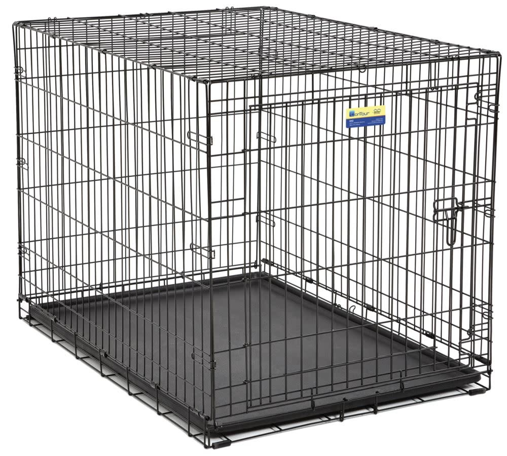 Midwest 42" Contour Dog Crate Single Door Collar and Leash Palisades