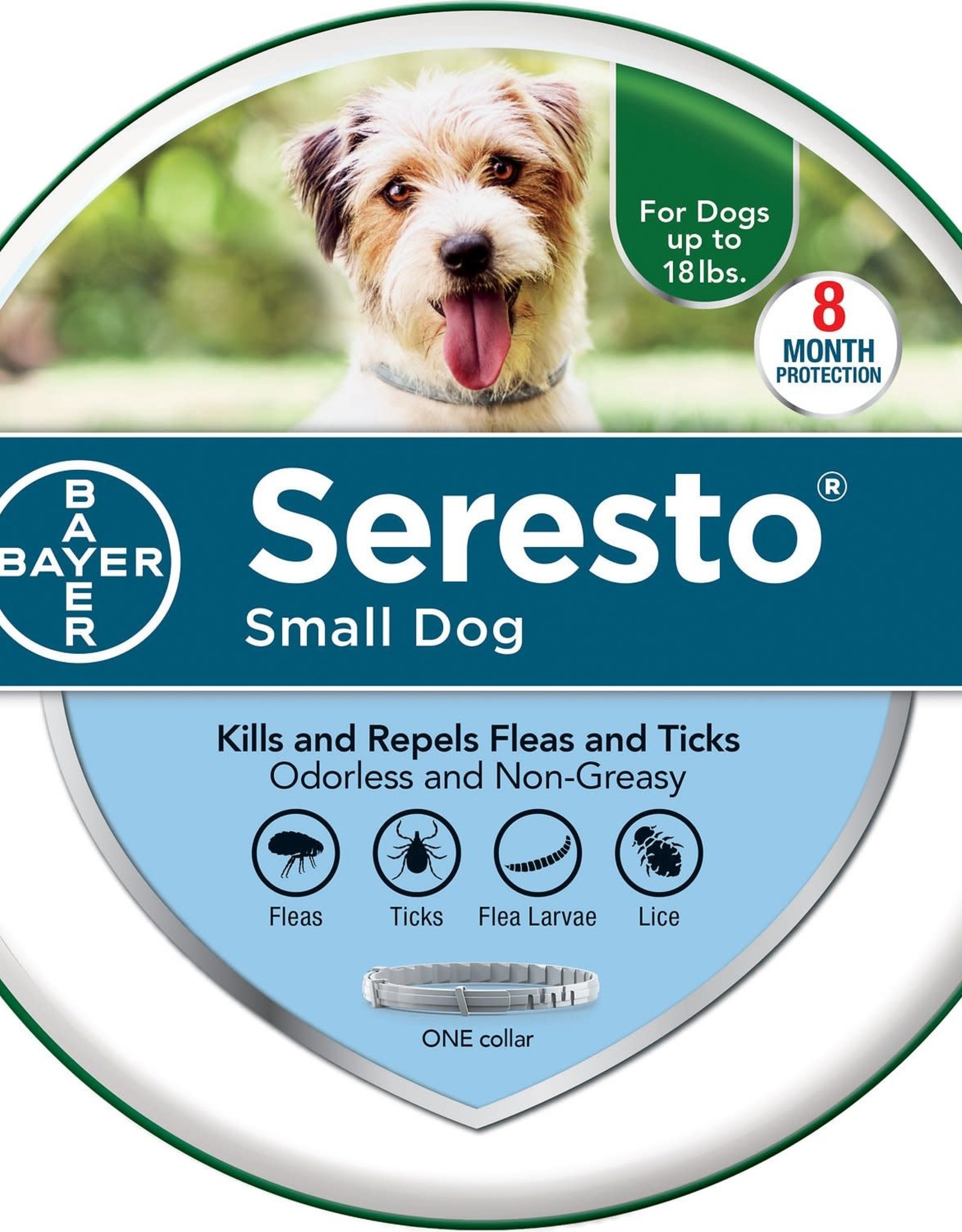 BAYER Seresto 8 Month Flea & Tick Prevention Collar for Sm and Lg  Dogs
