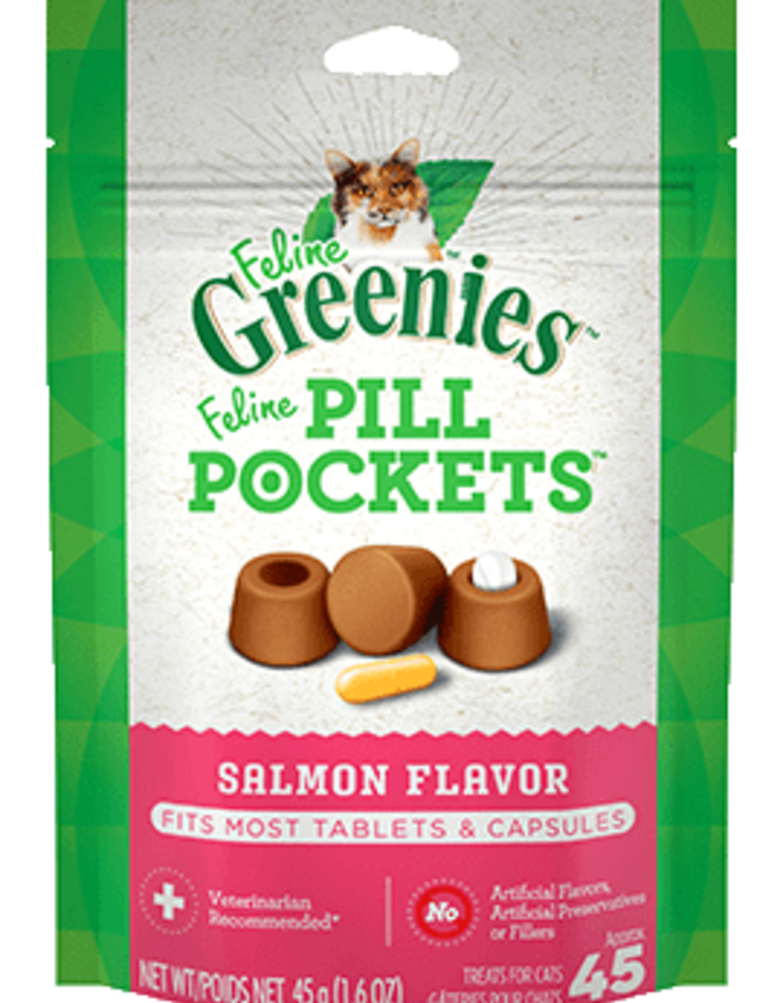 NUTRO COMPANY Feline GREENIES Pill Pockets--Salmon Flavor