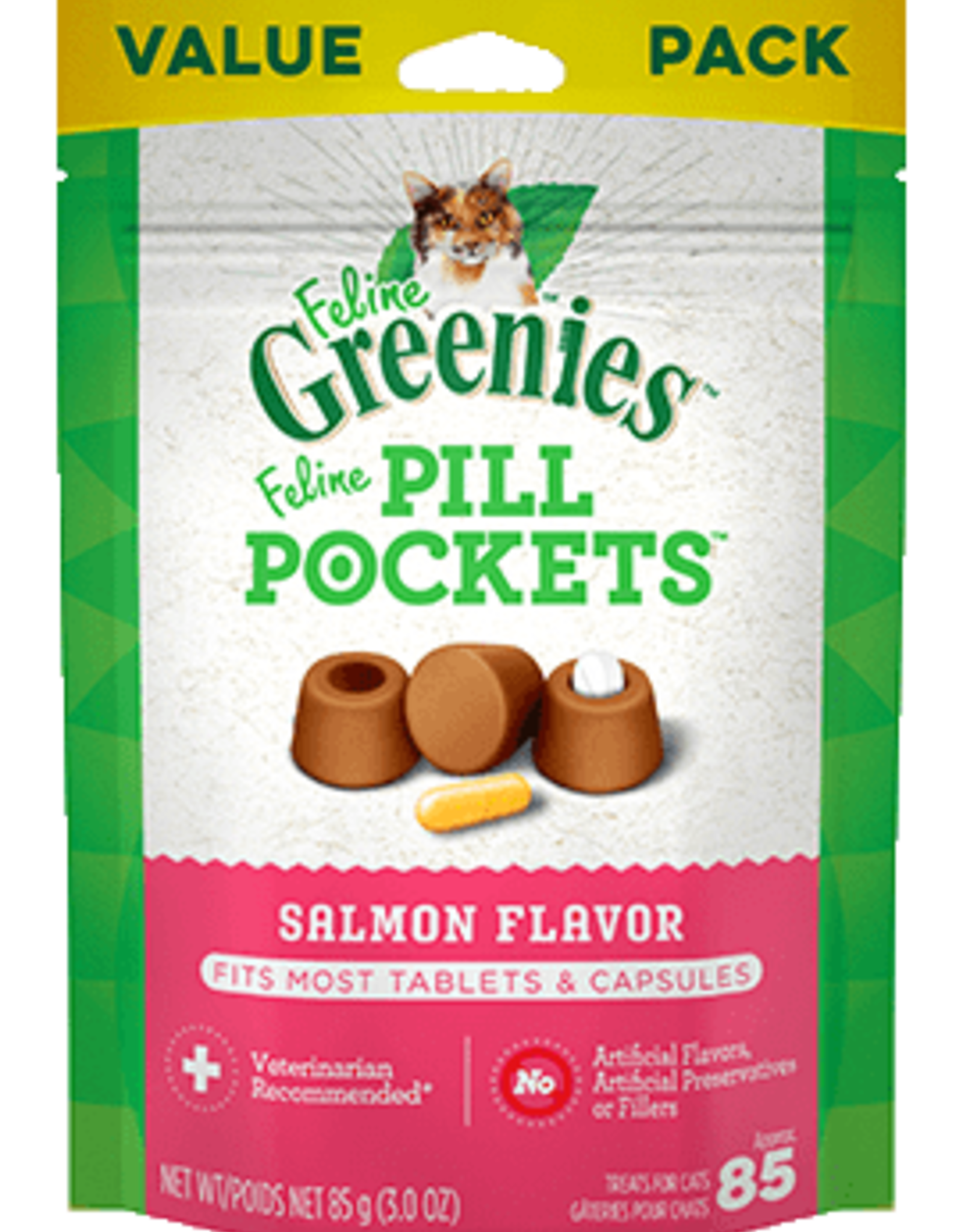 NUTRO COMPANY Feline GREENIES Pill Pockets--Salmon Flavor