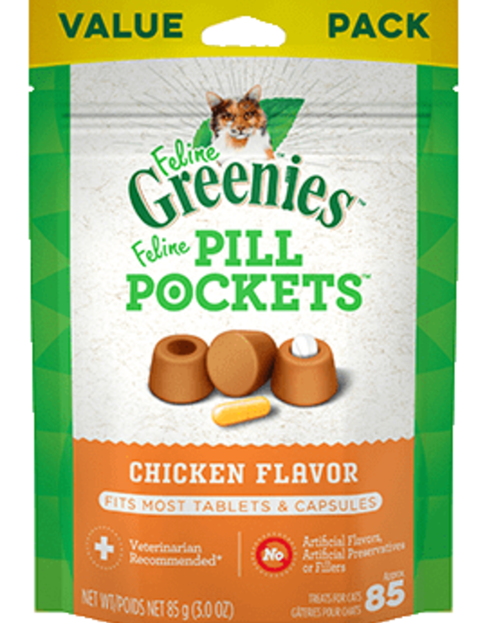 NUTRO COMPANY Feline GREENIES Pill Pockets--Chicken Flavor