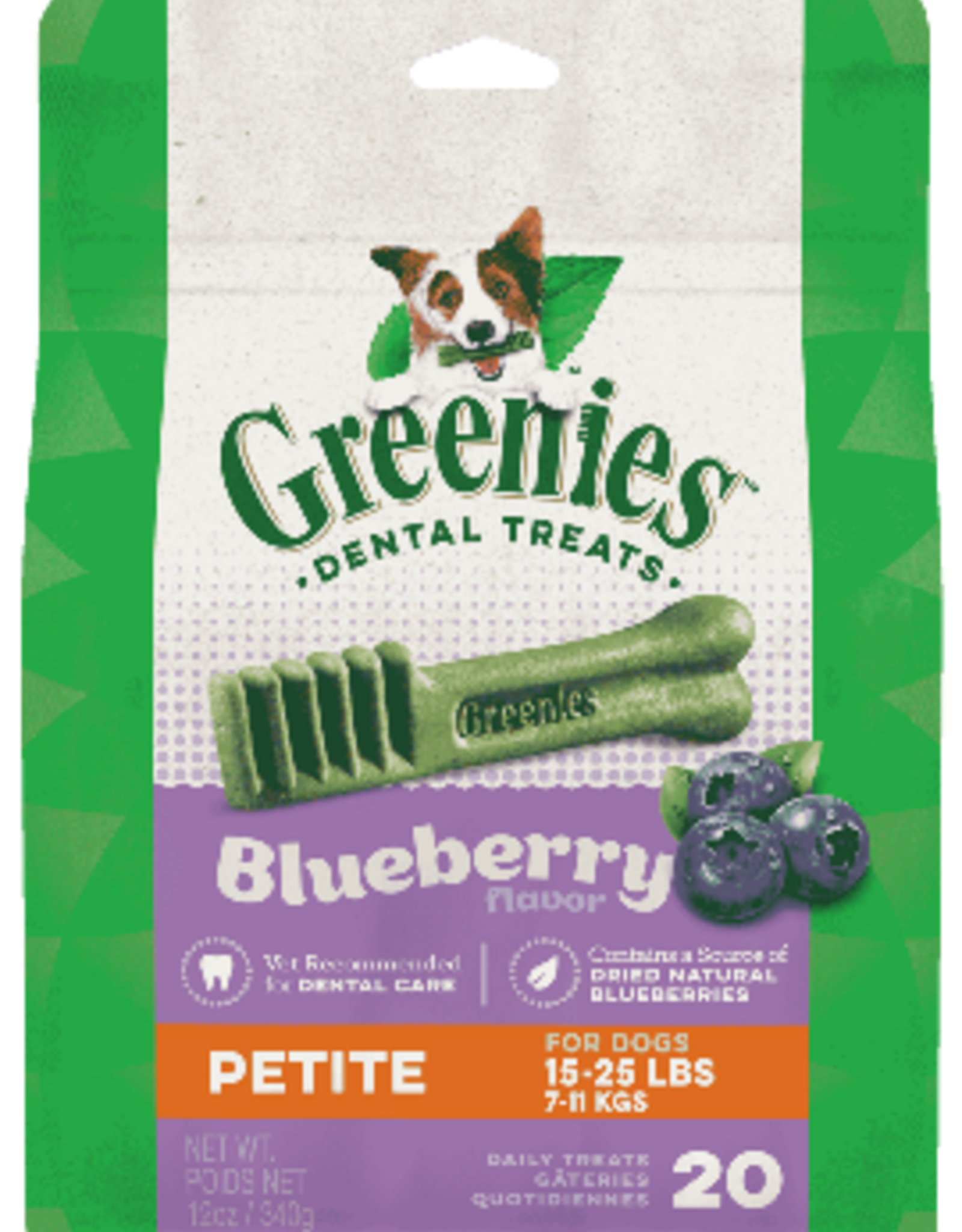 NUTRO COMPANY GREENIES Dog Dental Treats--Blueberry Flavor