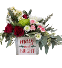 Holiday Arrangement Wooden Box Small
