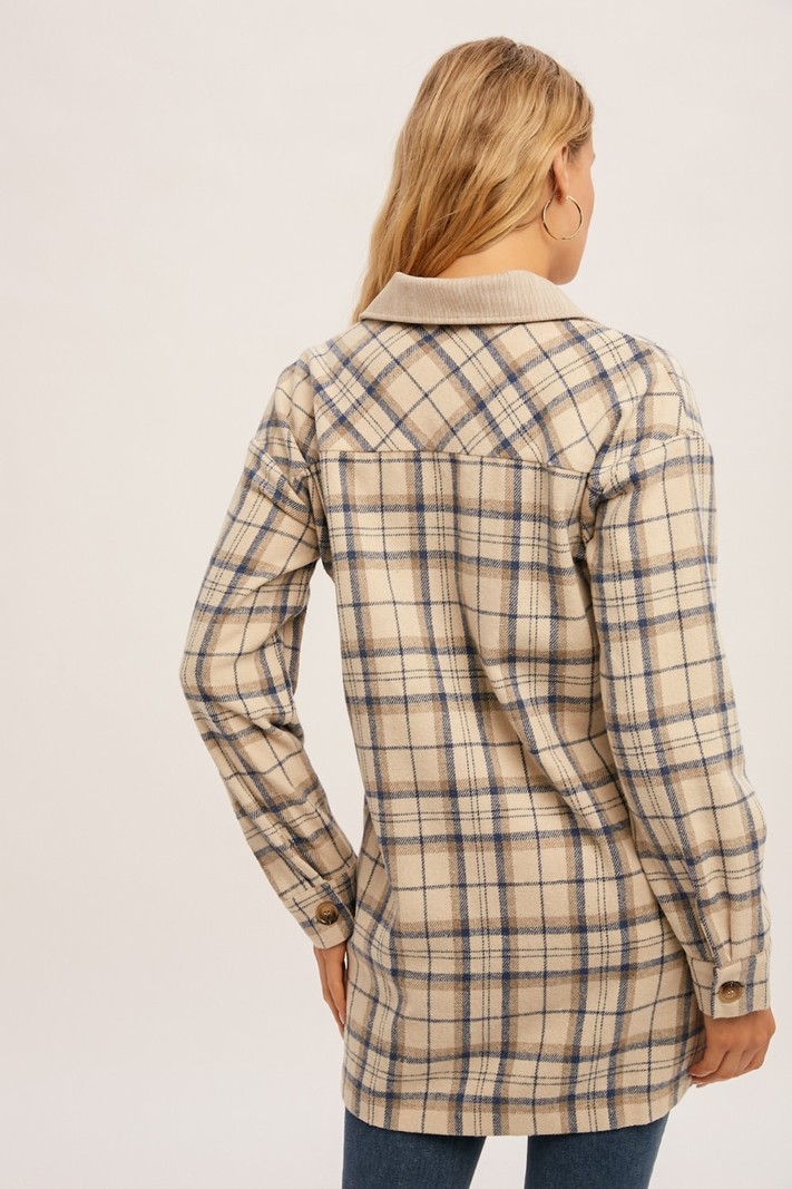 Hem & Thread Contrast Flannel Shacket