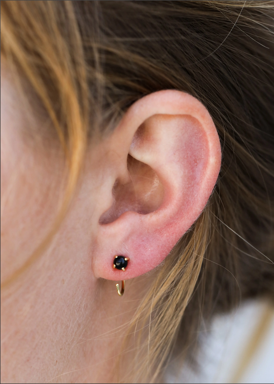 JaxKelly JaxKelly Obsidian Huggie Earrings