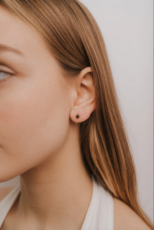 JaxKelly JaxKelly Obsidian Huggie Earrings