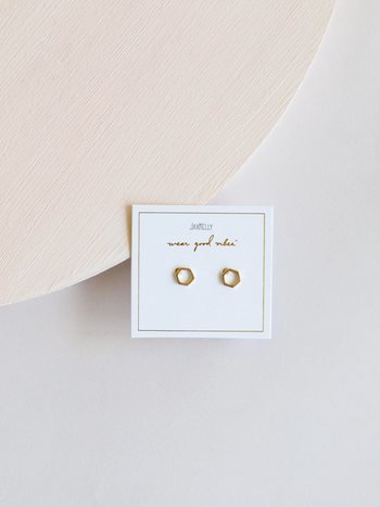 JaxKelly Minimalist Hexagon Earrings
