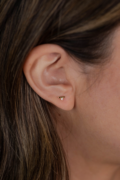 JaxKelly JaxKelly Stud Bar White CZ Earrings