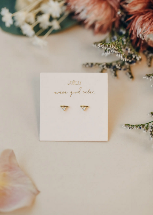 JaxKelly JaxKelly Stud Bar White CZ Earrings