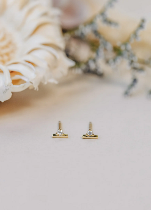 JaxKelly JaxKelly Stud Bar White CZ Earrings