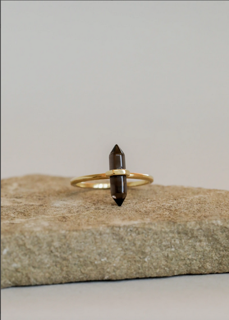 JaxKelly Smoky Quartz Point Ring