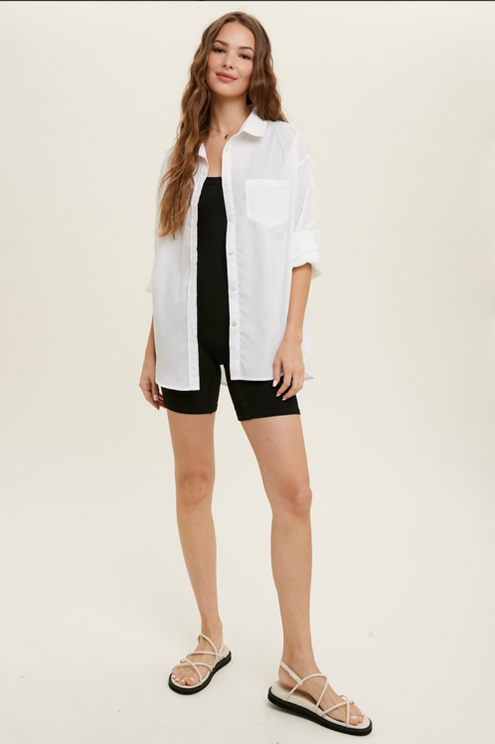 Wishlist Boyfriend Button Up Shirt