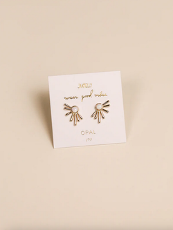 JaxKelly JaxKelly White Opal Sun Ray Earrings