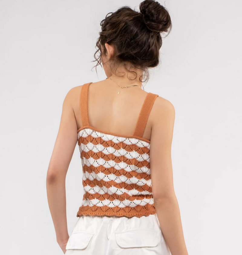 Blu Pepper Scallop Knit Tank