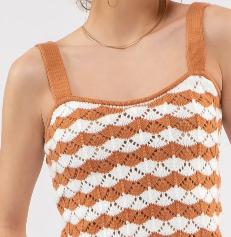 Blu Pepper Scallop Knit Tank