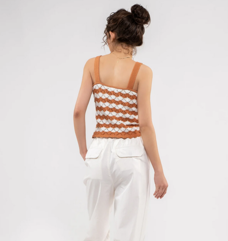 Blu Pepper Scallop Knit Tank