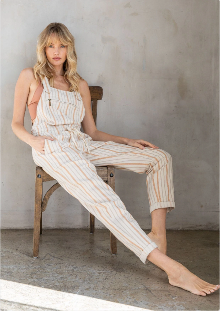 Lovestitch Afternoon Striped Overalls