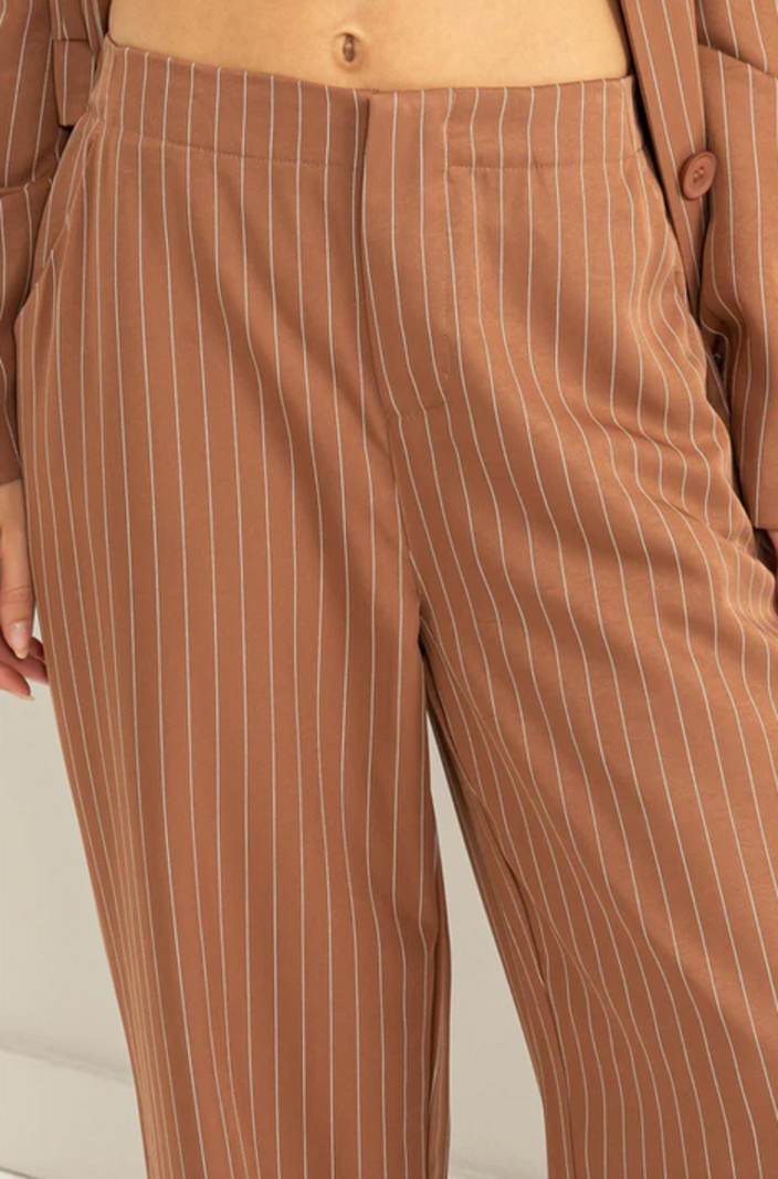Striped trousers | Light blue dress shirt, Stripe pants outfit, Best blazer