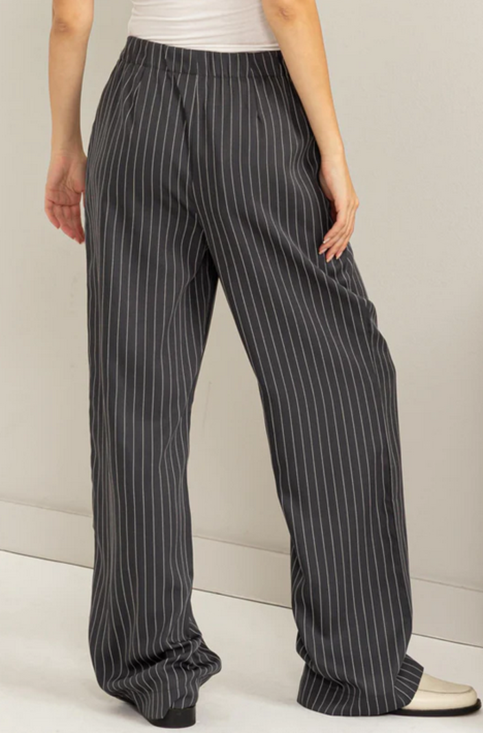 Essential Pinstripe Wide Leg Trousers – Vamp Official