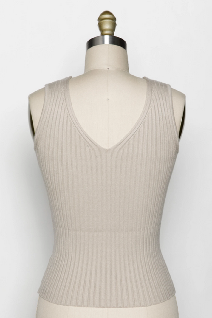 Final Touch Rib Knit V Tank