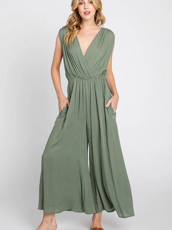 Final Touch Rouched Shoulder Jumpsuit