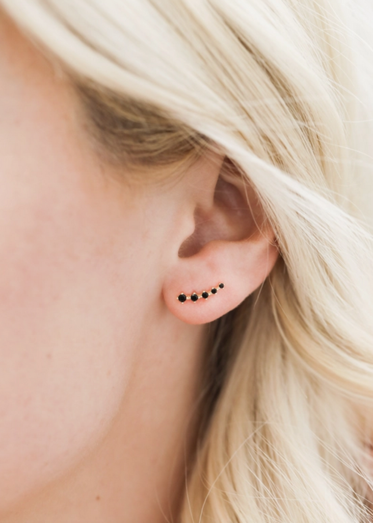 JaxKelly JaxKelly Black CZ Crawler Earrings