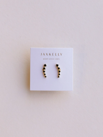JaxKelly Black CZ Crawler Earrings