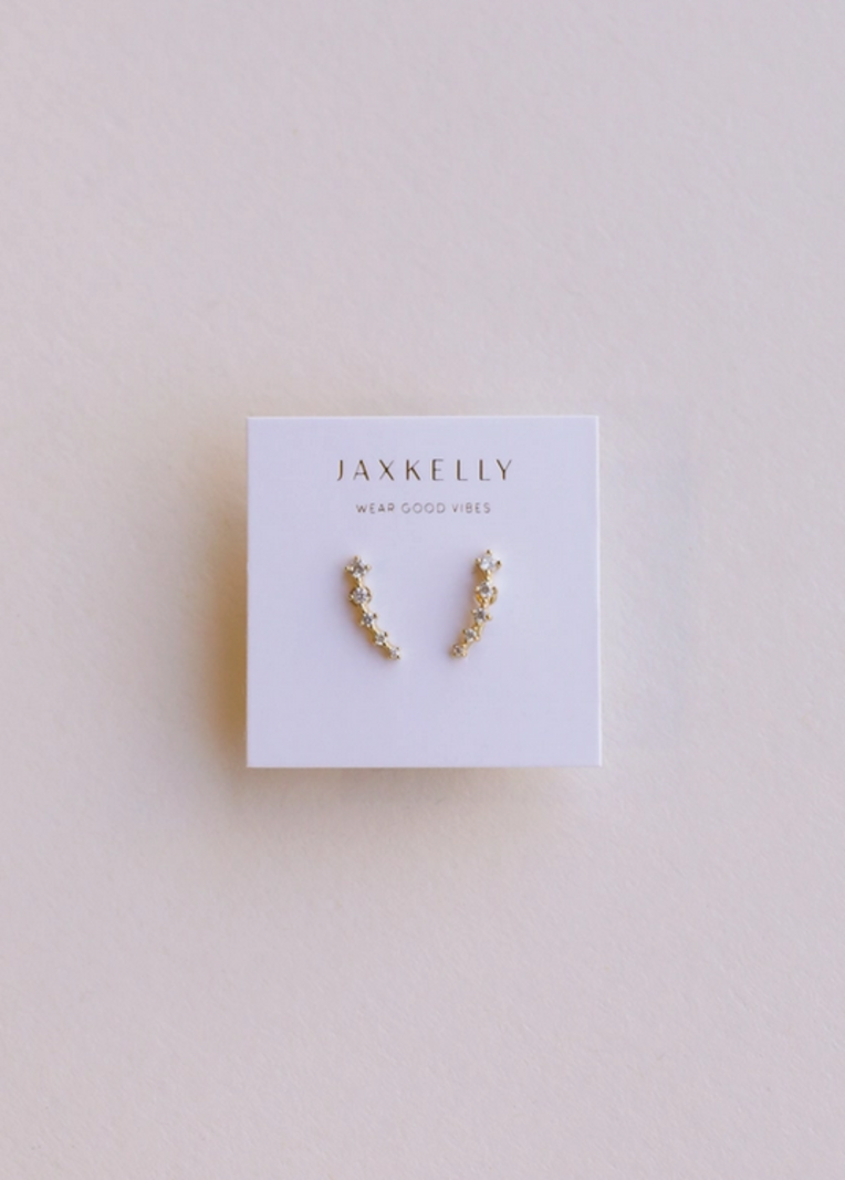 JaxKelly White Crawler Earrings