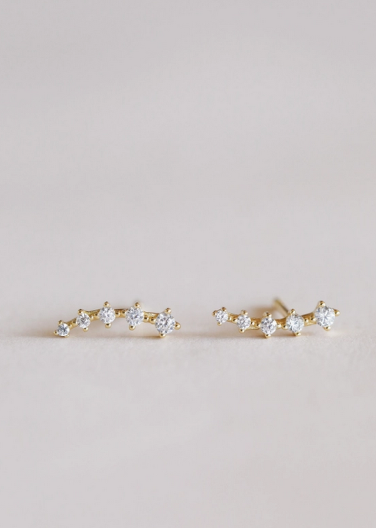 JaxKelly White Crawler Earrings