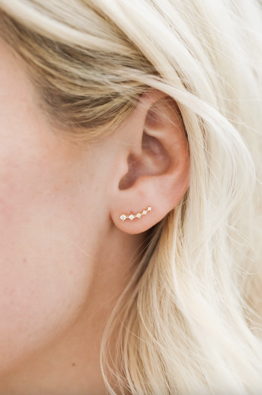 JaxKelly JaxKelly White Crawler Earrings