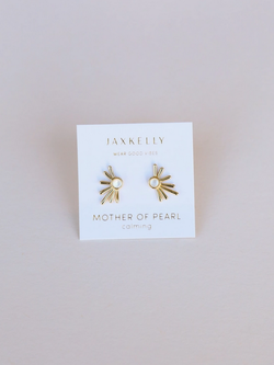 JaxKelly JaxKelly Mother of Pearl Sun Ray Earrings