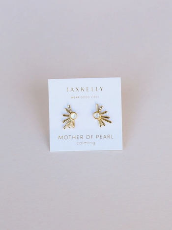 JaxKelly Mother of Pearl Sun Ray Earrings