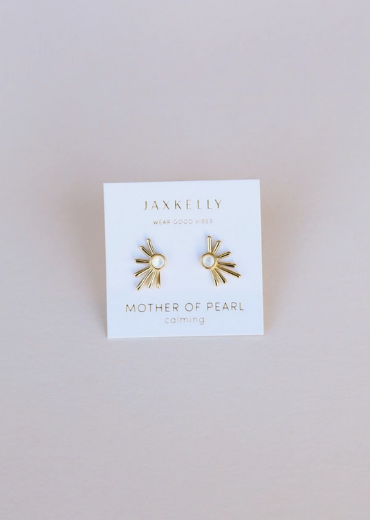 JaxKelly JaxKelly Mother of Pearl Sun Ray Earrings