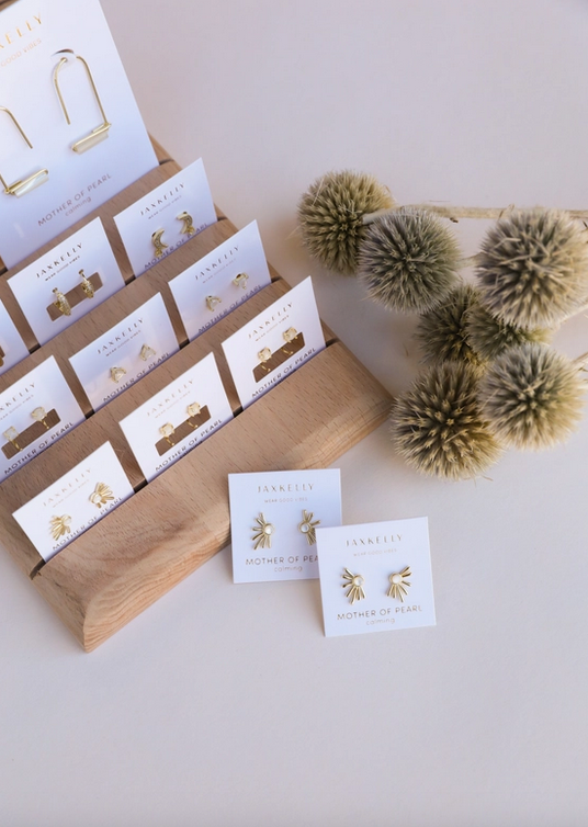 JaxKelly JaxKelly Mother of Pearl Sun Ray Earrings