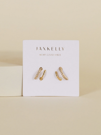 JaxKelly Pave Spiral Earrings