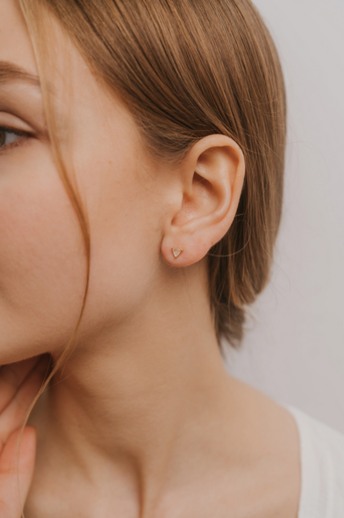 JaxKelly Rose Quartz Mini Energy Gem Earrings