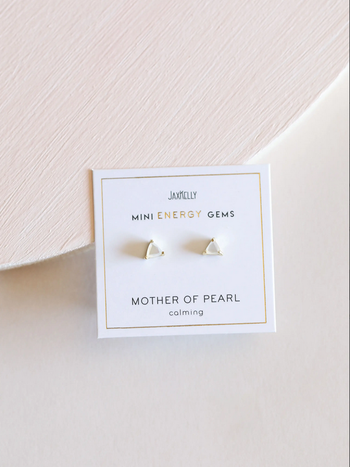JaxKelly JaxKelly Mother Of Pearl Mini Energy Gem Earrings