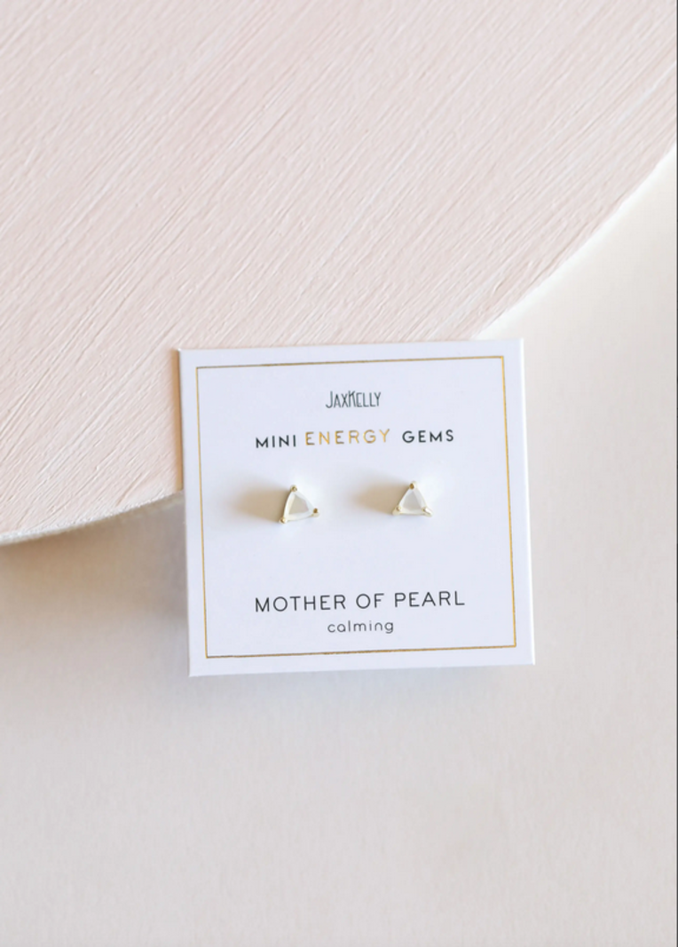 JaxKelly JaxKelly Mother Of Pearl Mini Energy Gem Earrings