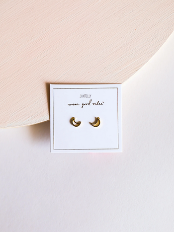 JaxKelly Minimalist Moon Earrings