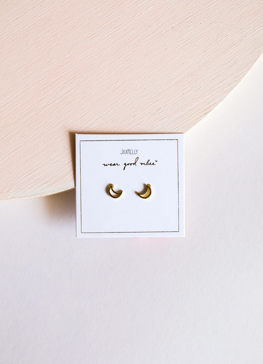 JaxKelly JaxKelly Minimalist Moon Earrings