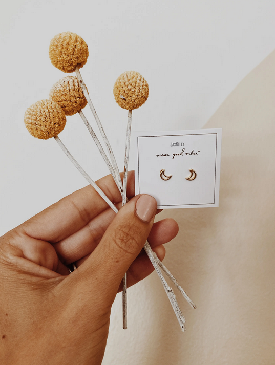 JaxKelly JaxKelly Minimalist Moon Earrings