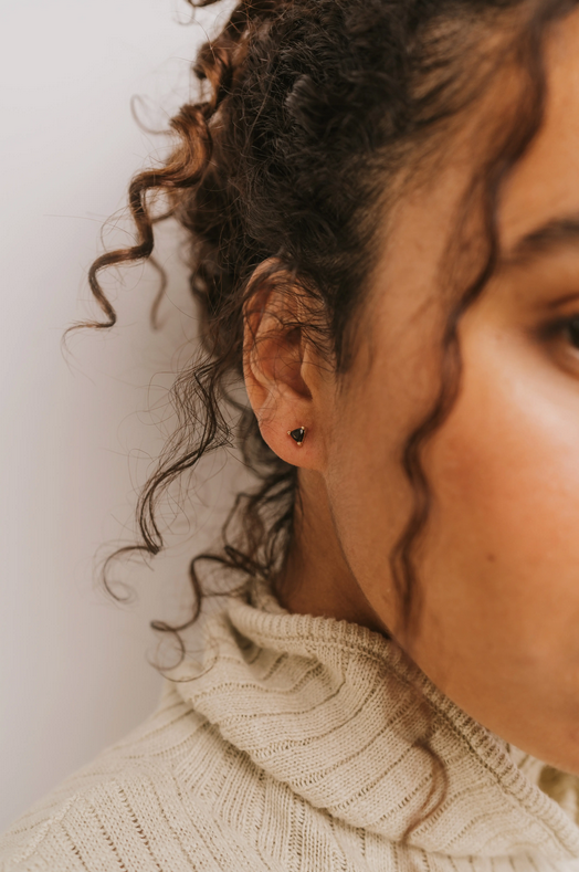 JaxKelly JaxKelly Black Tourmaline Mini Energy Gem Earrings