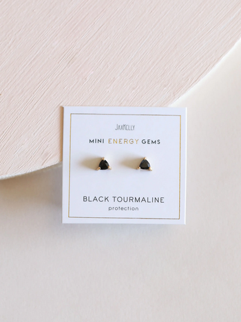 JaxKelly Black Tourmaline Mini Energy Gem Earrings