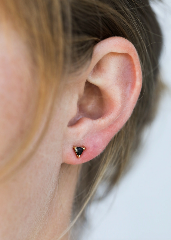 JaxKelly JaxKelly Black Tourmaline Mini Energy Gem Earrings