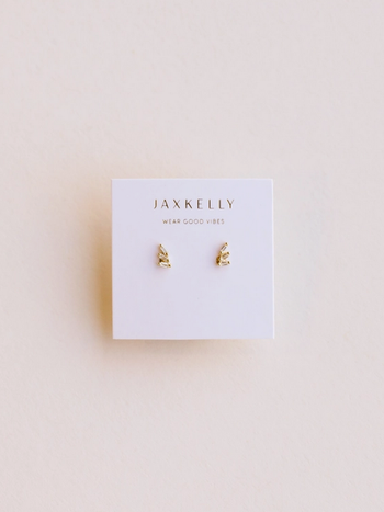 JaxKelly White CZ Offset Trio Earrings