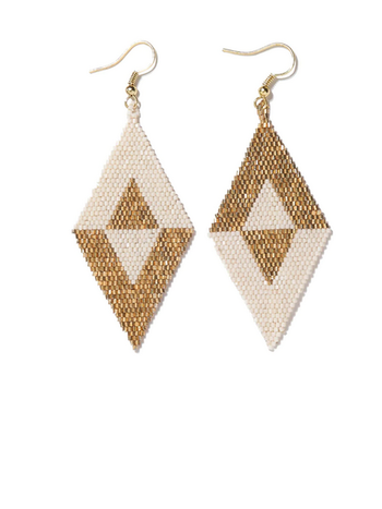 Ink + Alloy Frida Flipped Triangle Beaded Earrings Gold