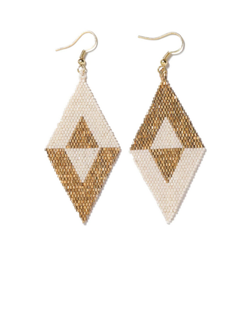 Ink + Alloy Ink + Alloy Frida Flipped Triangle Beaded Earrings Gold
